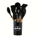 12-Piece wooden handle kitchen utensil set