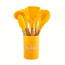 12-Piece wooden handle kitchen utensil set