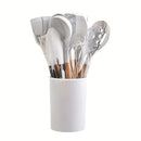 12-Piece wooden handle kitchen utensil set