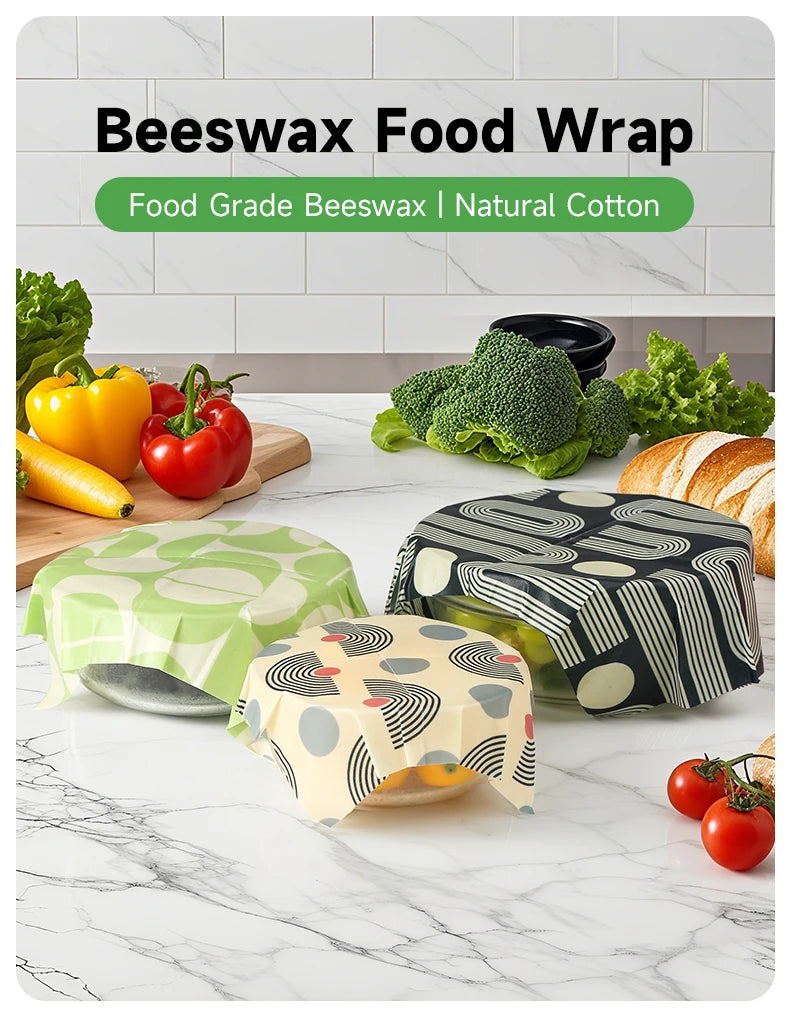Beeswax Wraps Kit for Food Storage – 3pcs or 6pcs