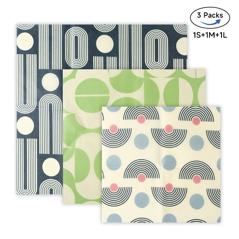 Beeswax Wraps Kit for Food Storage – 3pcs or 6pcs