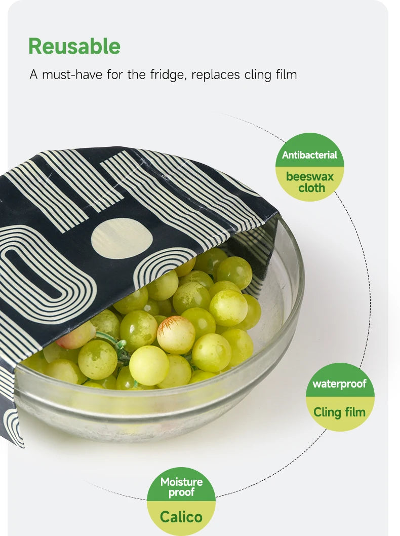 Beeswax Wraps Kit for Food Storage – 3pcs or 6pcs