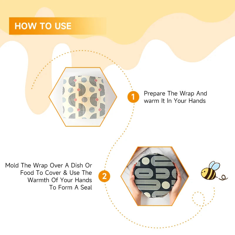 Beeswax Wraps Kit for Food Storage – 3pcs or 6pcs