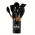 12-Piece wooden handle kitchen utensil set