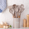 12-Piece wooden handle kitchen utensil set