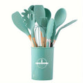 12-Piece wooden handle kitchen utensil set